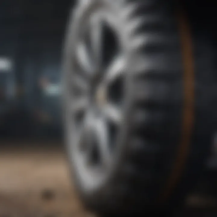 Close-up view of the Geolandar AT tire tread showcasing its rugged design