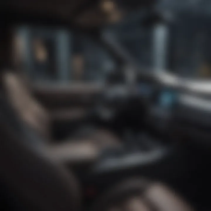Interior view of an SUV highlighting advanced technology and comfort