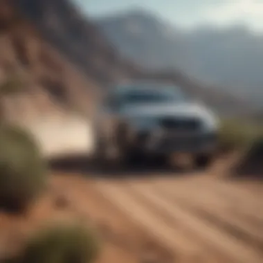 An SUV navigating through diverse terrains to demonstrate versatility
