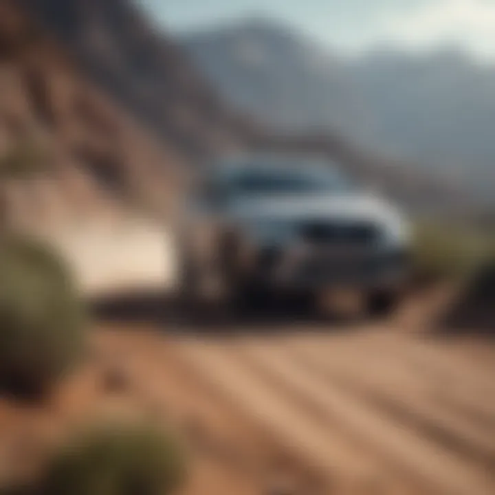 An SUV navigating through diverse terrains to demonstrate versatility