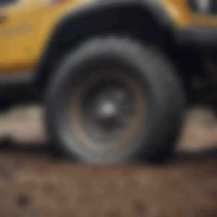 Goodyear Grabber tire on a muddy terrain demonstrating performance