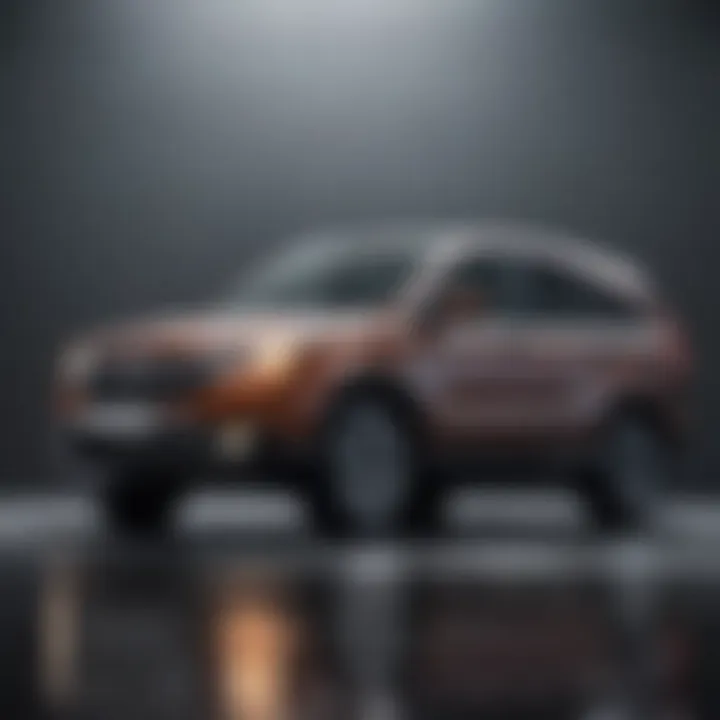 Side profile of a vintage Honda CR-V model, showcasing its evolution over the years.