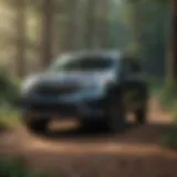 Honda Pilot parked in a lush outdoor setting
