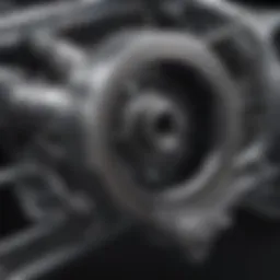 Detailed view of a hot rod rack and pinion steering system showcasing precision engineering.