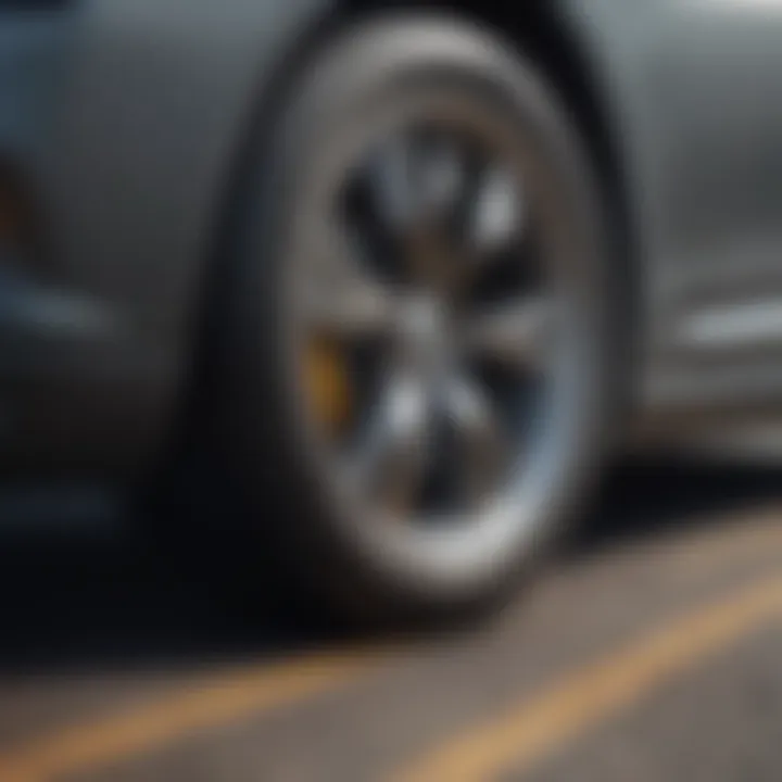 Close-up of run flat technology in tire engineering