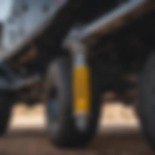 Close-up of Jeep Gladiator Mojave suspension components showcasing shock absorber technology