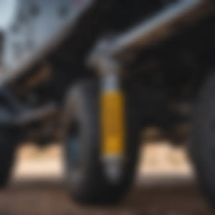 Close-up of Jeep Gladiator Mojave suspension components showcasing shock absorber technology