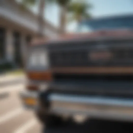 Elegant front view of the Jeep Grand Wagoneer showcasing its robust grille and sleek headlights