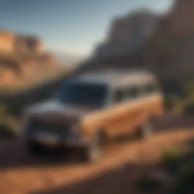 Adventurous Essence of the Jeep Grand Wagoneer Jeep Grand Wagoneer parked in a scenic landscape, highlighting its adventurous spirit