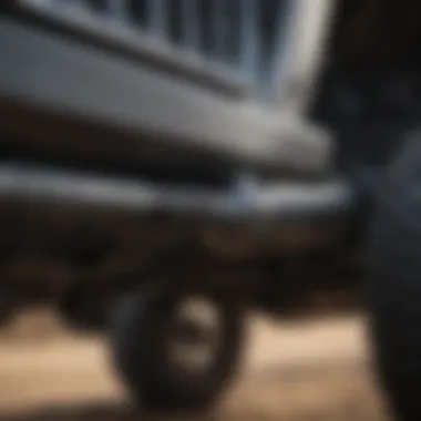 Close-up of Jeep JK tie rod showcasing its robust design