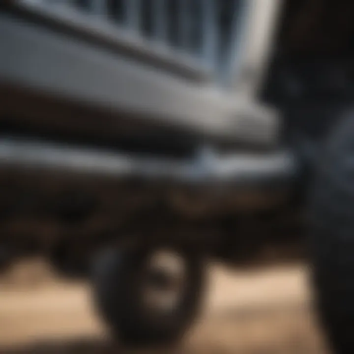 Close-up of Jeep JK tie rod showcasing its robust design