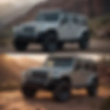 Juxtaposition of factory and aftermarket Jeep stereos