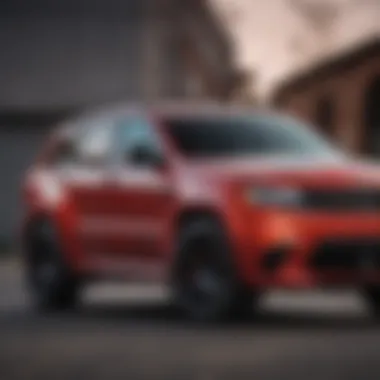 Jeep Trackhawk Side Profile Side profile of the Jeep Trackhawk, highlighting its robust design and athletic stance.