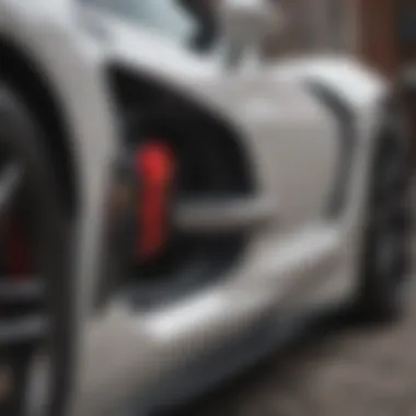 Close-up of Lambo door mechanism installed on a Corvette