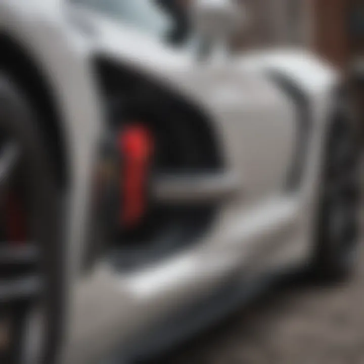 Close-up of Lambo door mechanism installed on a Corvette
