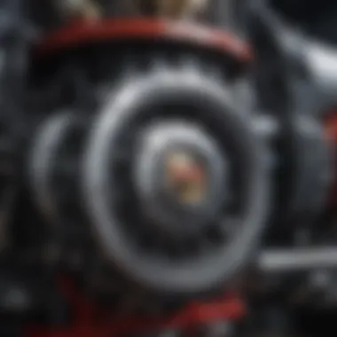 Detailed close-up of the tractor's powerful engine highlighting its engineering excellence