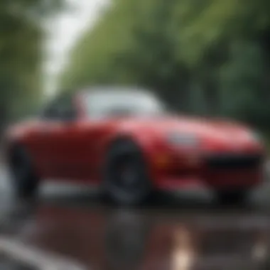 The Mazda Miata: A Modern Classic in Motion A modern Mazda Miata on the open road