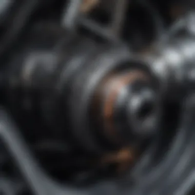 Intricate Gear Mechanics of Manual Racing Transmissions Close-up view of a manual racing transmission showcasing gear mechanics