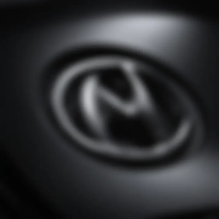 Close-up view of the Mazda emblem showcasing its design details