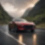 Mazda car on a scenic road showcasing performance