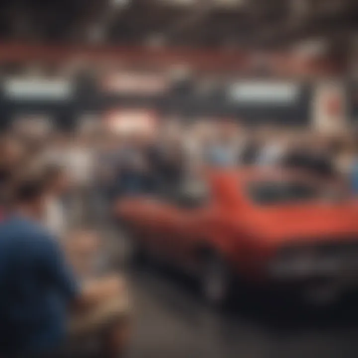 Diverse audience engaged in watching Mecum Auctions