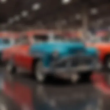 Vintage Treasures Ready for Auction Vintage cars lined up for auction at Mecum event in Arizona