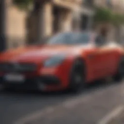 Sleek exterior of the Mercedes-Benz SLC Roadster showcasing its aerodynamic lines