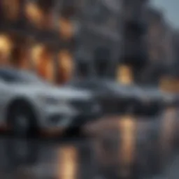 Elegant mid-size luxury sedan parked in an urban setting