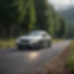 A reliable used car parked on a scenic road