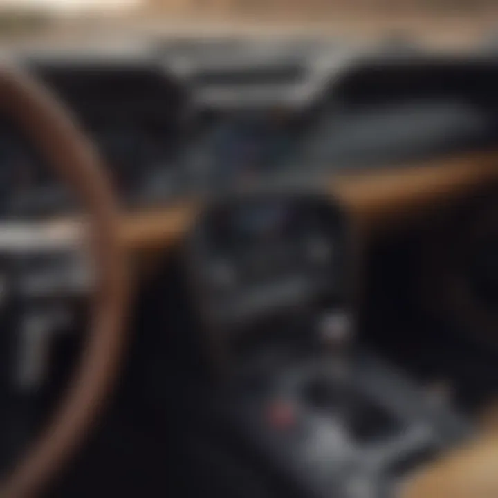 A close-up of a Mustang dashboard showcasing technology features