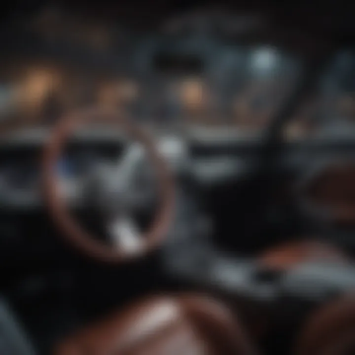Interior of a Ford Mustang showcasing the upgraded sound system