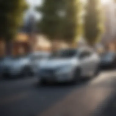 Different Nissan Leaf models lined up demonstrating variety