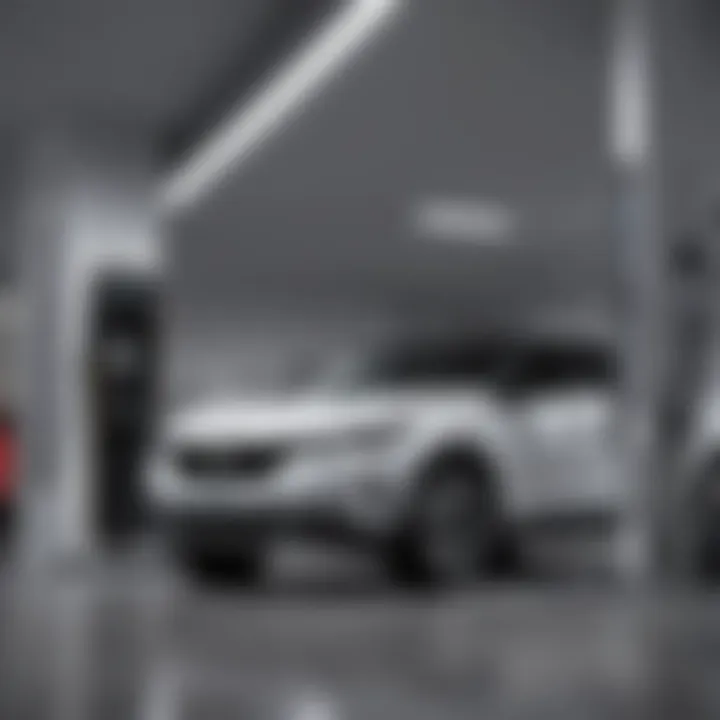 Electric vehicle charging station at a Peugeot dealership