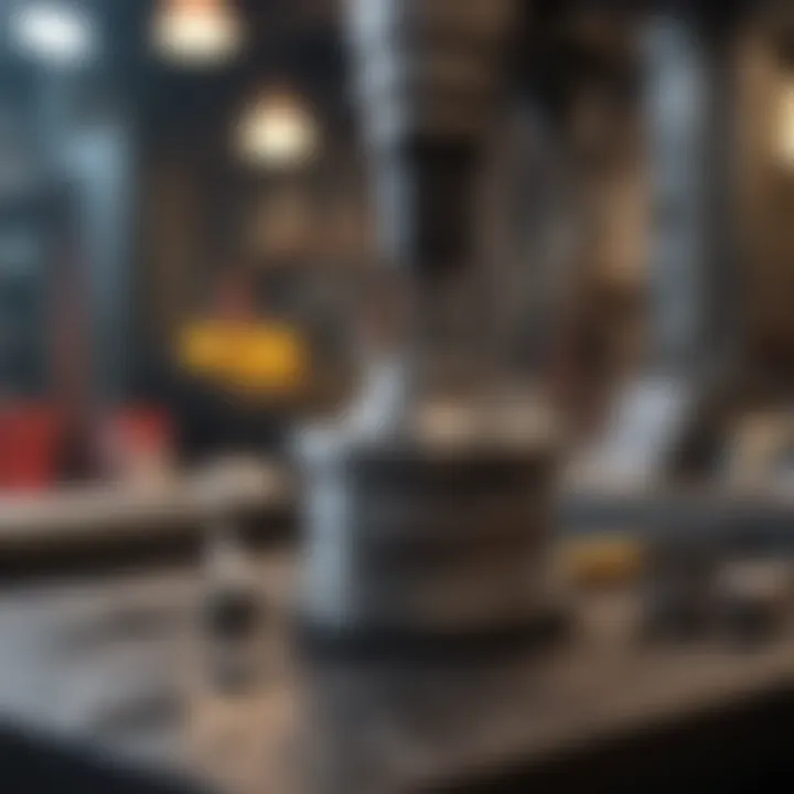 Close-up of routine maintenance tools for SBC oil pump