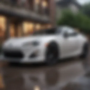 Sleek Exterior Design of the Scion FR-S Sleek exterior design of the Scion FR-S showcasing its aerodynamic curves