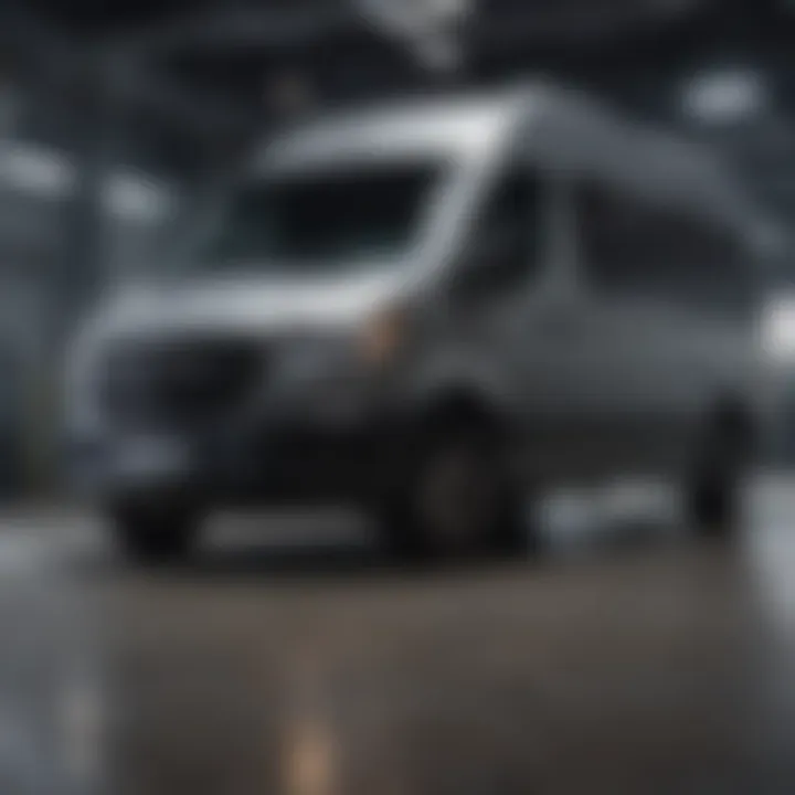 Transit van equipped for specialized services, showcasing modifications for unique applications.