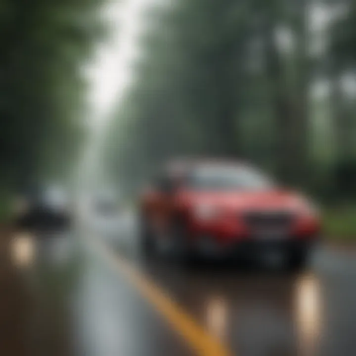 Driving experience illustration featuring Subaru models with Xtrac