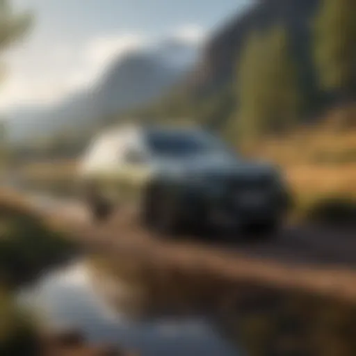 Subaru Outback parked in a scenic landscape showcasing its rugged design