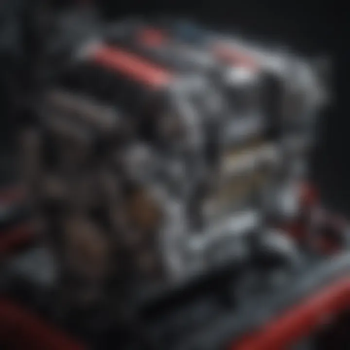 Close-up of the Toyota Supra's advanced engine components.