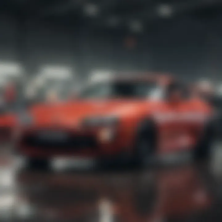 A vibrant gathering of Toyota Supra enthusiasts at a car show.