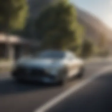 Visionary Future of Driving A visionary landscape illustrating the future of driving with self-driving cars