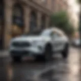 A sleek hybrid SUV parked in an urban setting