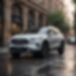 A sleek hybrid SUV parked in an urban setting
