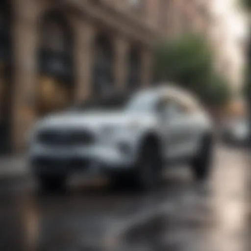 A sleek hybrid SUV parked in an urban setting