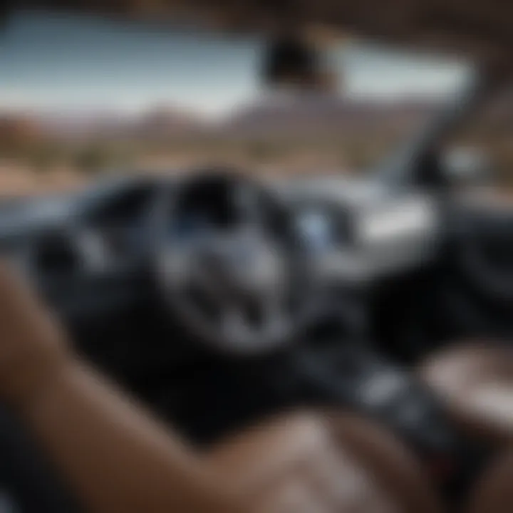 The stylish interior of the Ford Ranger, focusing on modern technology and comfort features.