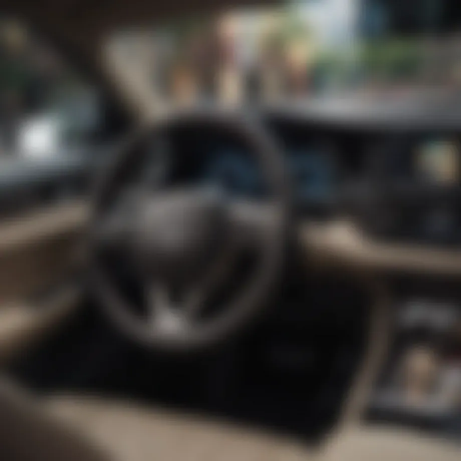 Elegant interior of a luxury Toyota car showcasing premium materials