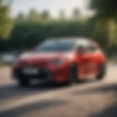 Safety Features of the Corolla Exterior view of Toyota Corolla focusing on safety features