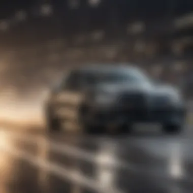 A sporty Chevy performance model on a racetrack, demonstrating speed and agility.