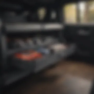 Interior shot of the Chevy Colorado short bed demonstrating storage capability