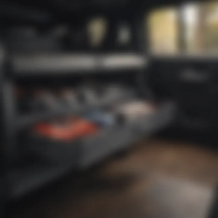 Interior shot of the Chevy Colorado short bed demonstrating storage capability